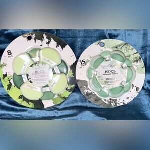 Olivia Rose Green Powder Puff Set - Soft Makeup Applicators (8 & 15 PCS)